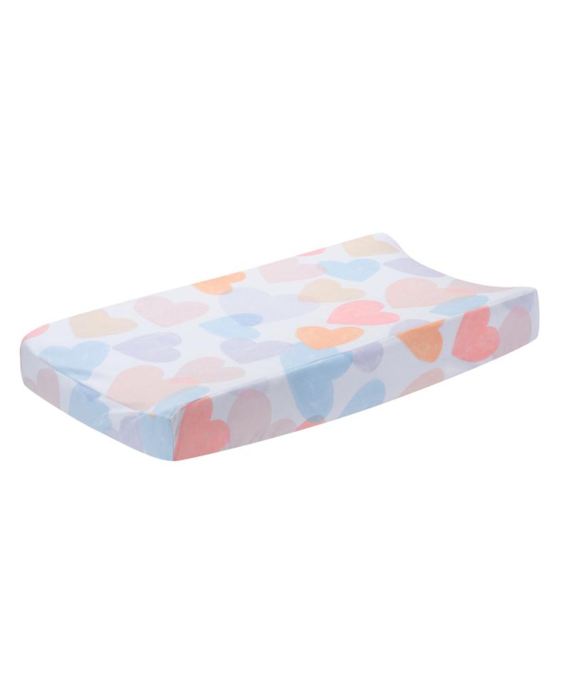 Rainbow Hearts Pink/Purple Baby/Infant Changing Pad Cover