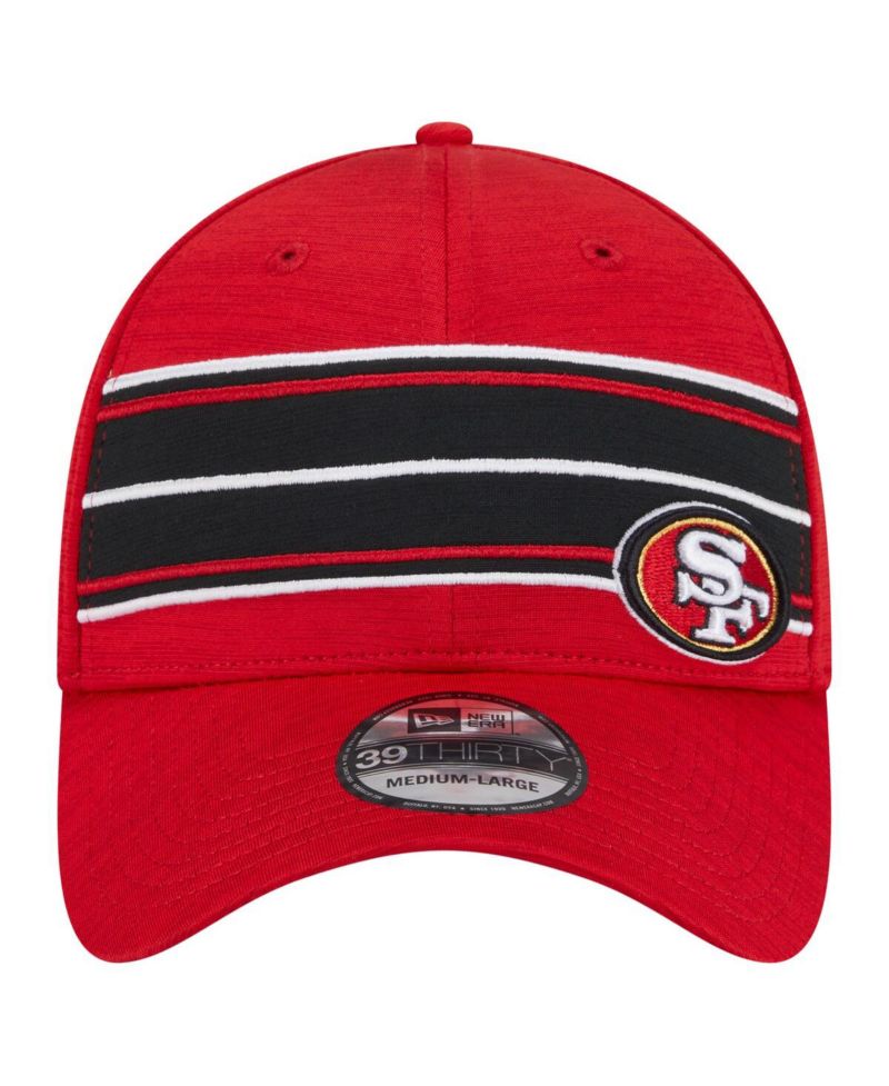 Men's Scarlet San Francisco 49ers Stripes 39THIRTY Flex Hat