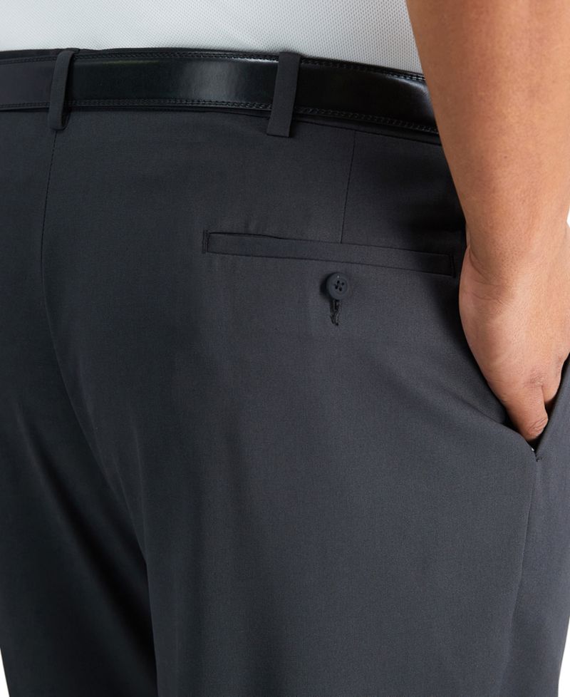 Men's Big & Tall Iron Free Premium Khaki Classic-Fit Pleated Pant