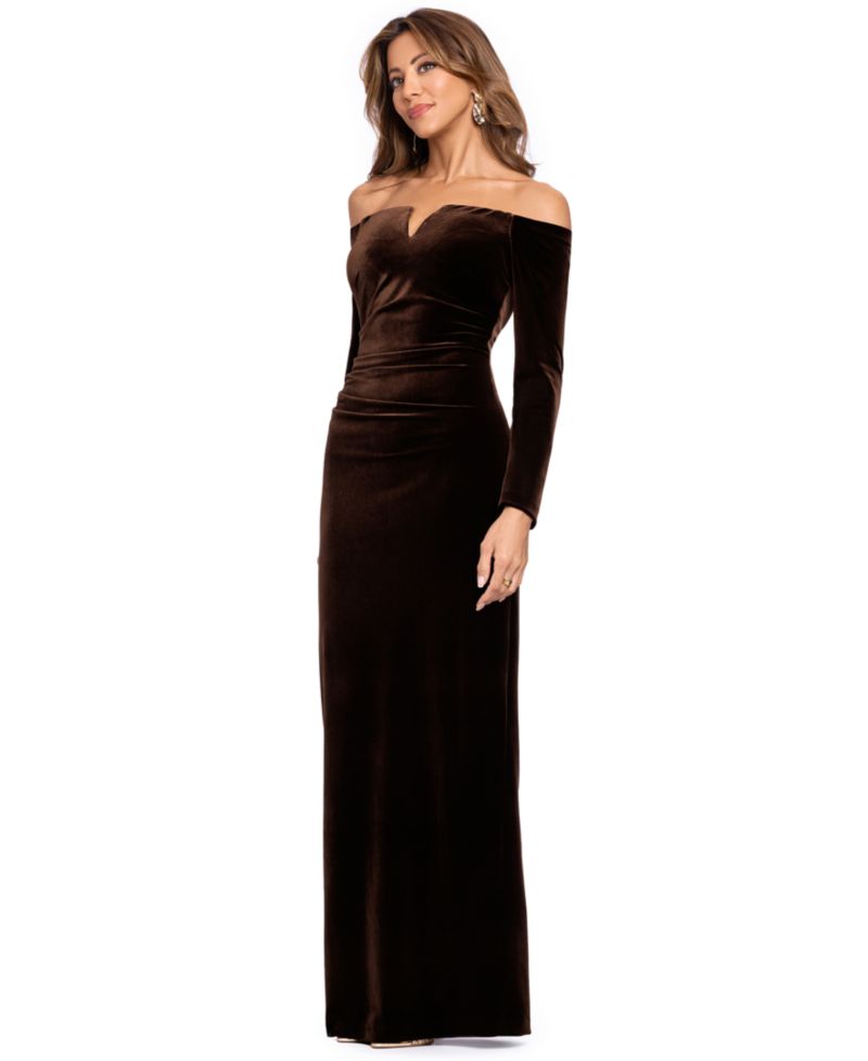 Velvet Off-The-Shoulder Gown