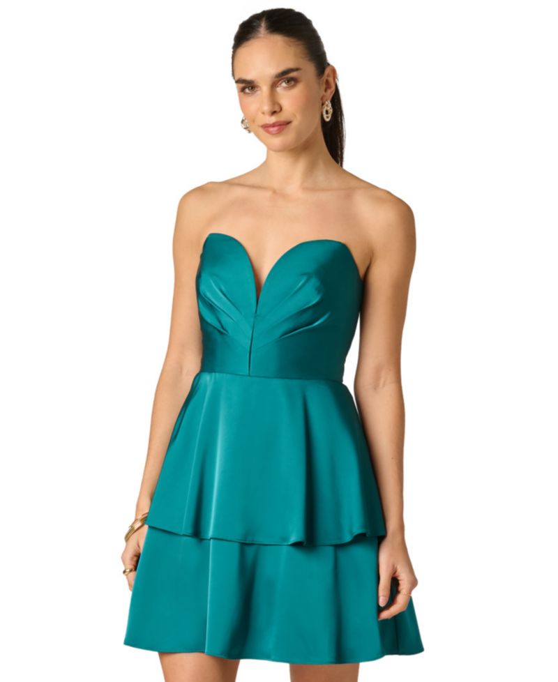 Women's Sweetheart Satin Mini Dress