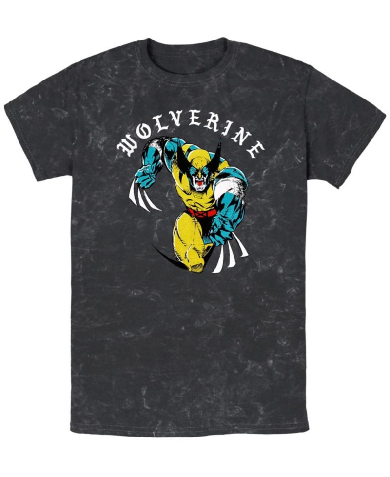 Men's Marvel Wolverine Homeslice Short Sleeve Mineral Wash Tee