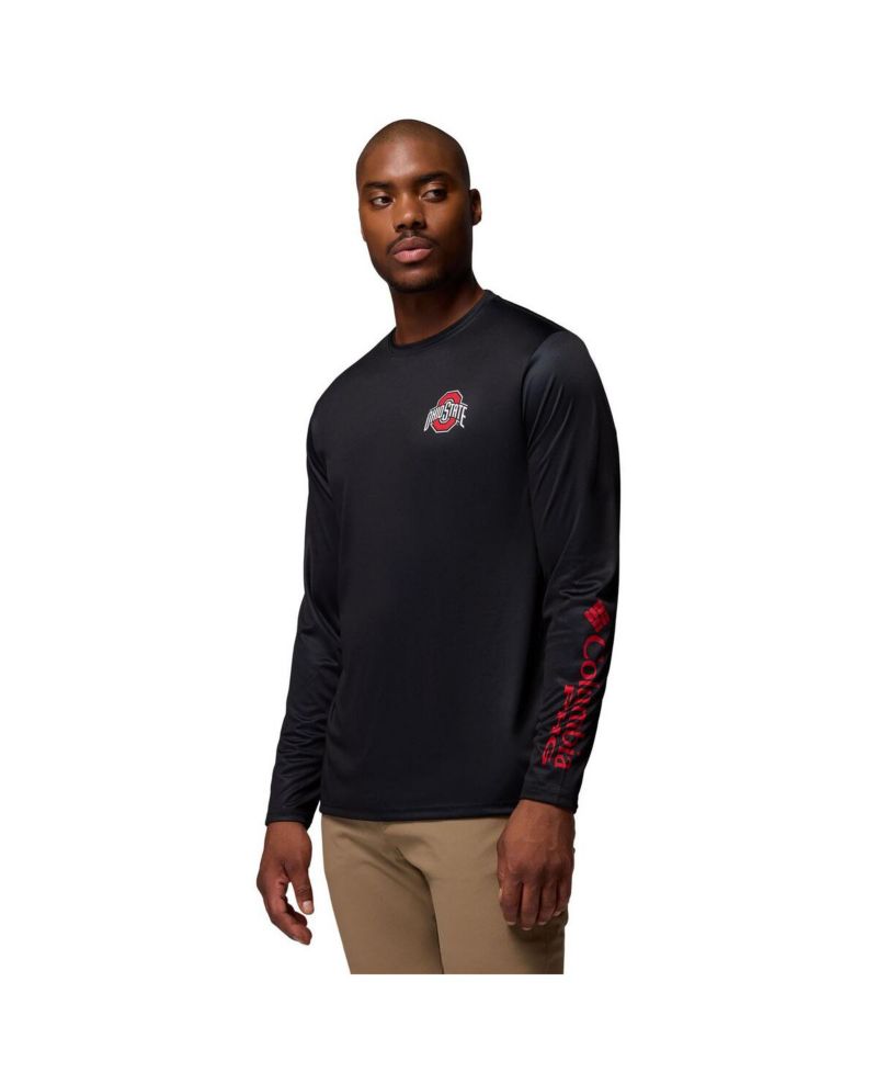 Men's Black Ohio State Buckeyes PHG Terminal Shot 3-Hit Long Sleeve T-Shirt