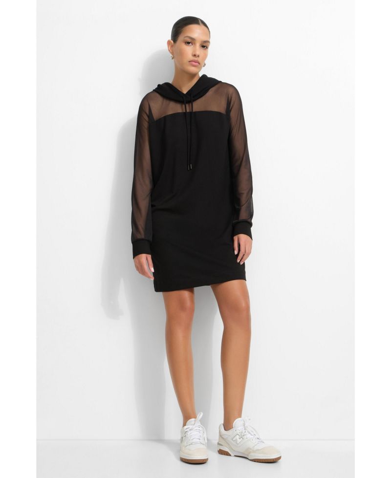 Women's Park Mesh-Panel Hooded Sweatshirt Dress