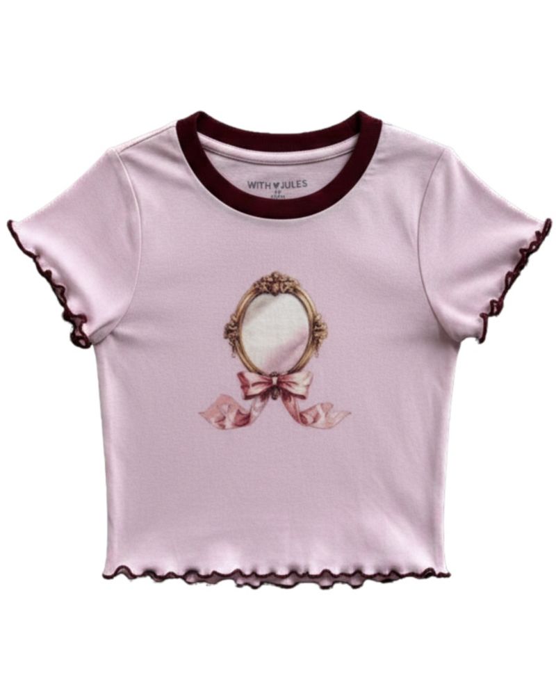 Girls' 7-16 Mirror Graphic Crewneck Short-Sleeve T-Shirt