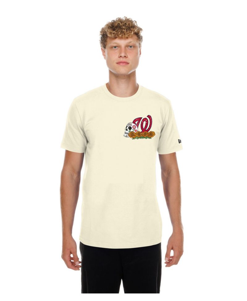 Men's Natural Washington Nationals Dia de los Muertos Sugar Skull T-Shirt