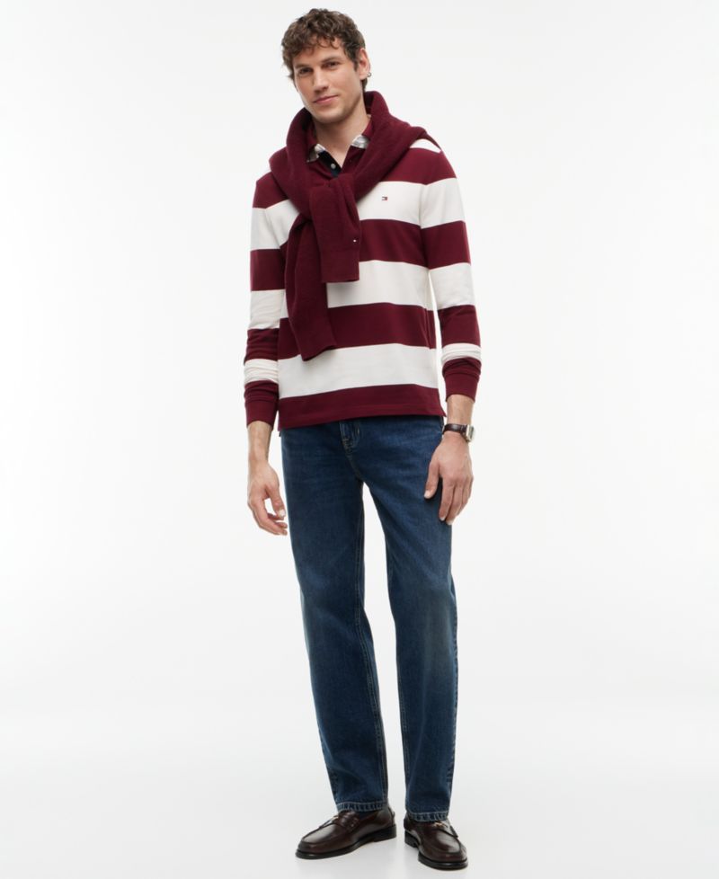 Men's Striped Classic Rugby Polo Shirt