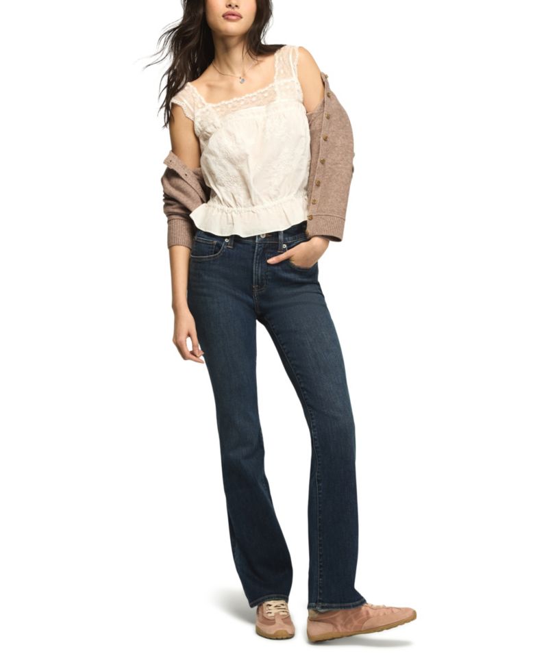 Women's High Rise Dark Rinse Curvy Jeans