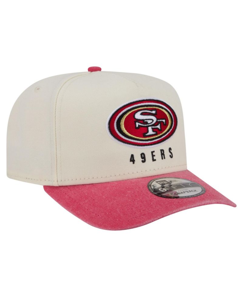 Men's Cream/Scarlet San Francisco 49ers Washed A-Frame 9FIFTY Snapback Hat