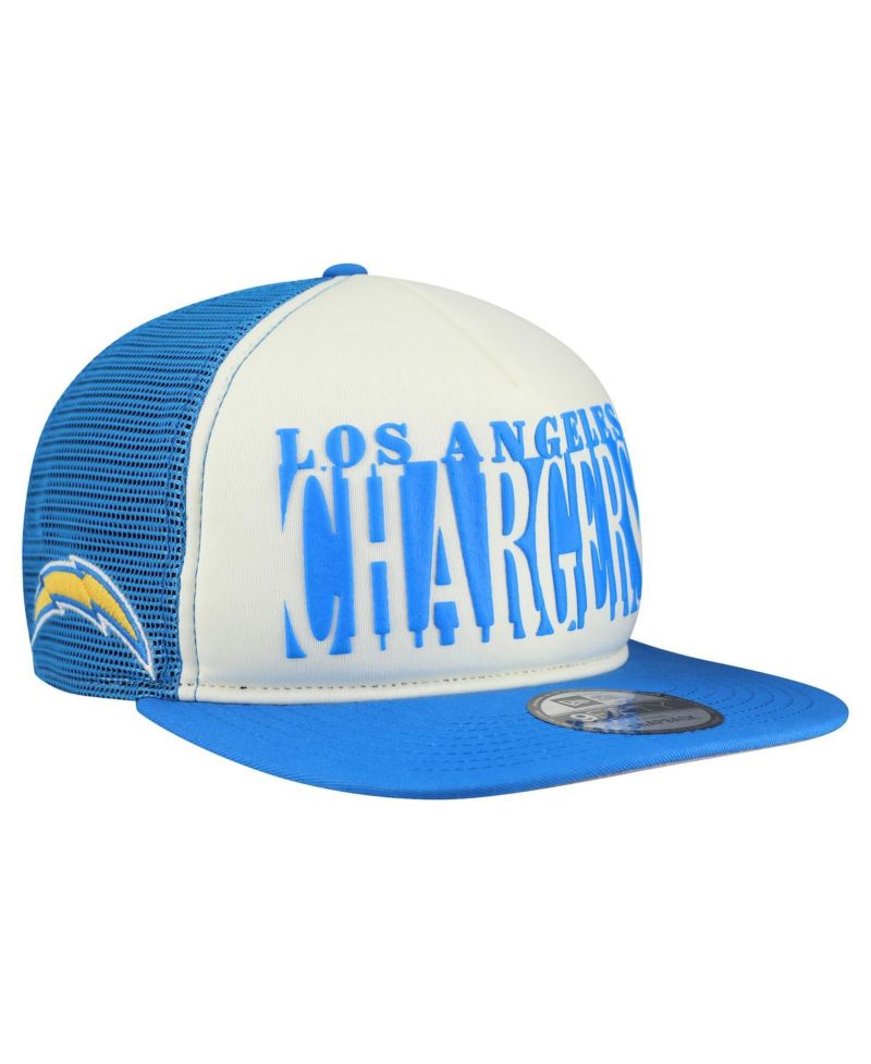 Men's Cream/Powder Blue Los Angeles Chargers Cutout A-Frame 9FIFTY Snapback Hat