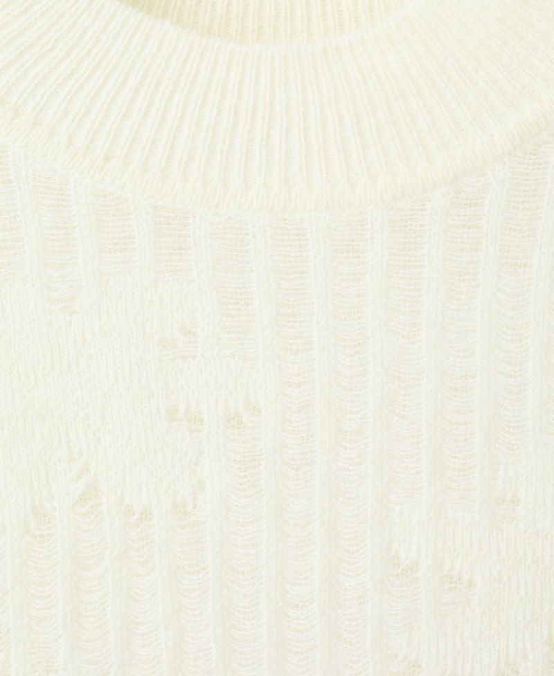 Women's Openwork Knitted Floral Sweater
