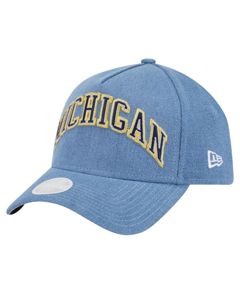 Women's Denim Michigan Wolverines A-Frame 9FORTY Adjustable Hat