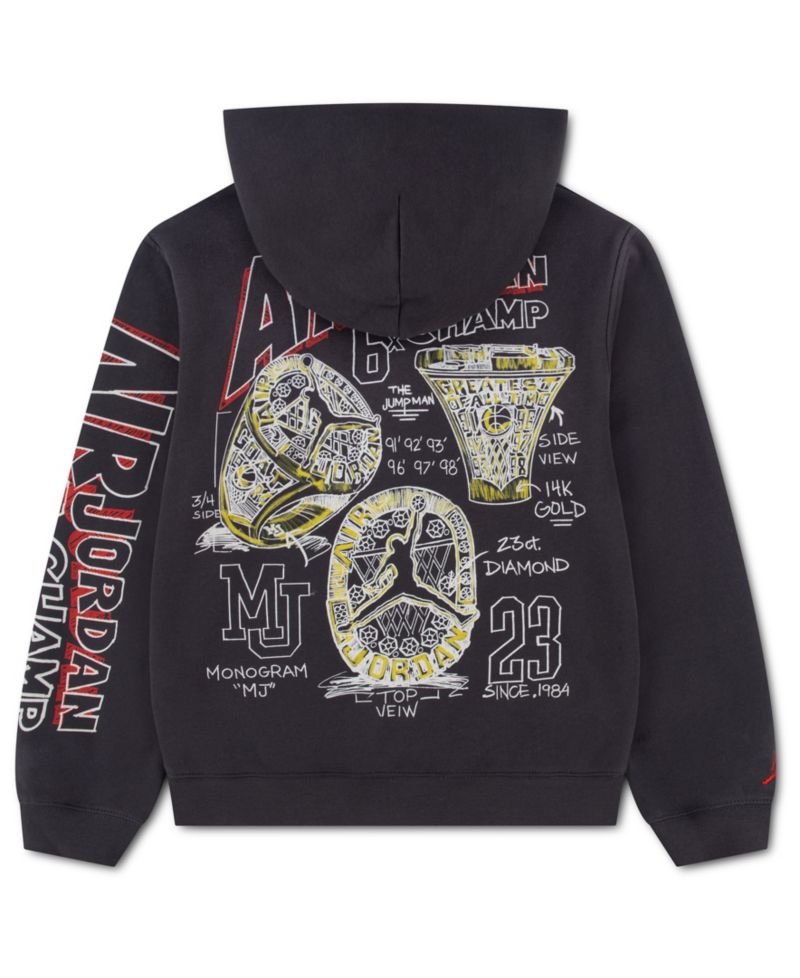 Boys' 4-20 Championship Ring Sketch Graphics Kangaroo Pocket Pullover Hoodie