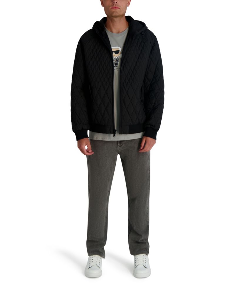 Men's Diamond Quilted Bomber Jacket
