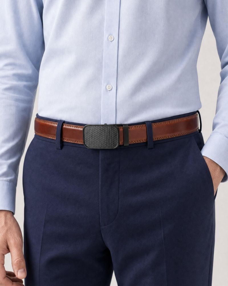 Men's Diagonal Weave Ratchet Belt