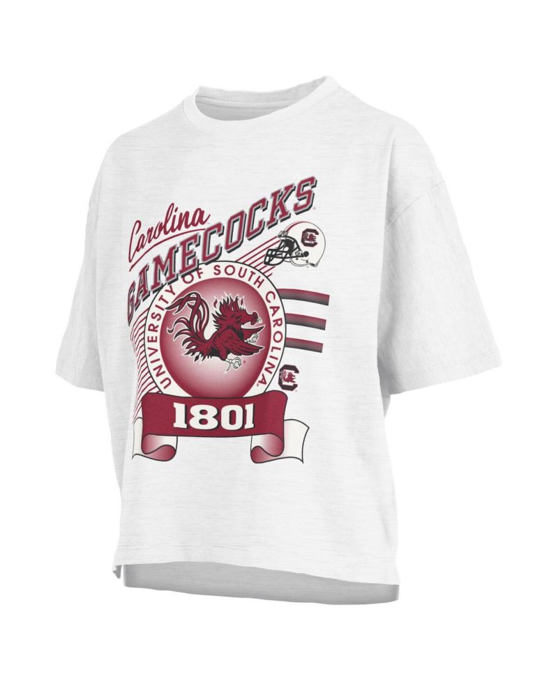 Women's White South Carolina Gamecocks Rock Roll Slub T-Shirt