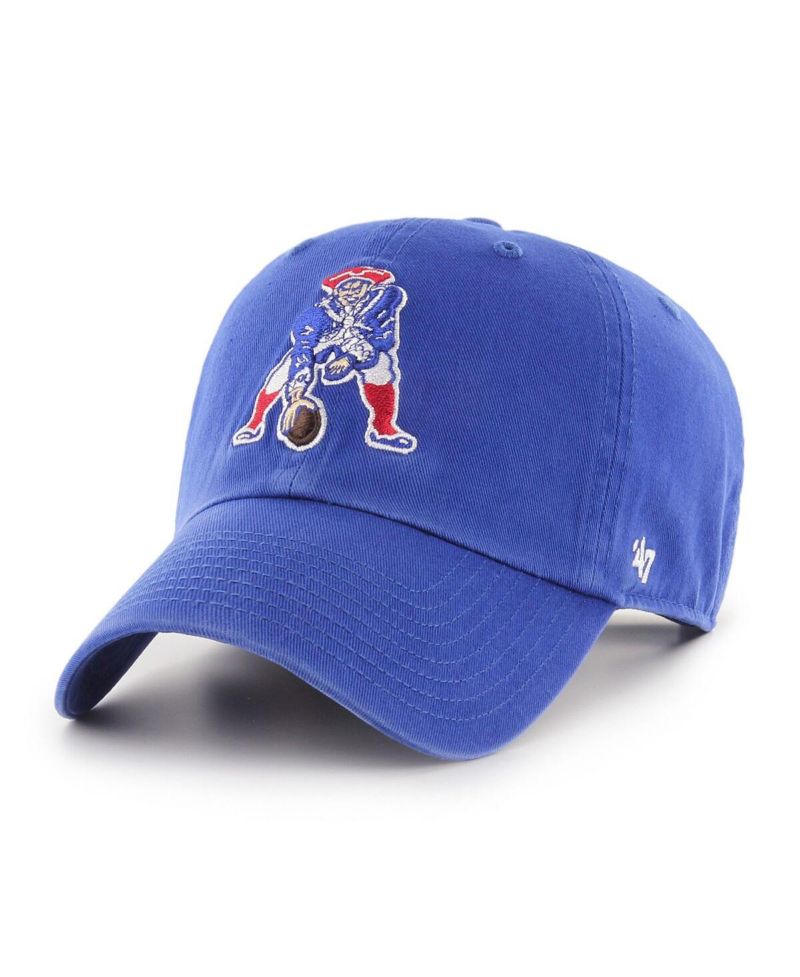 Men's Royal New England Patriots Throwback Clean Up Adjustable Hat