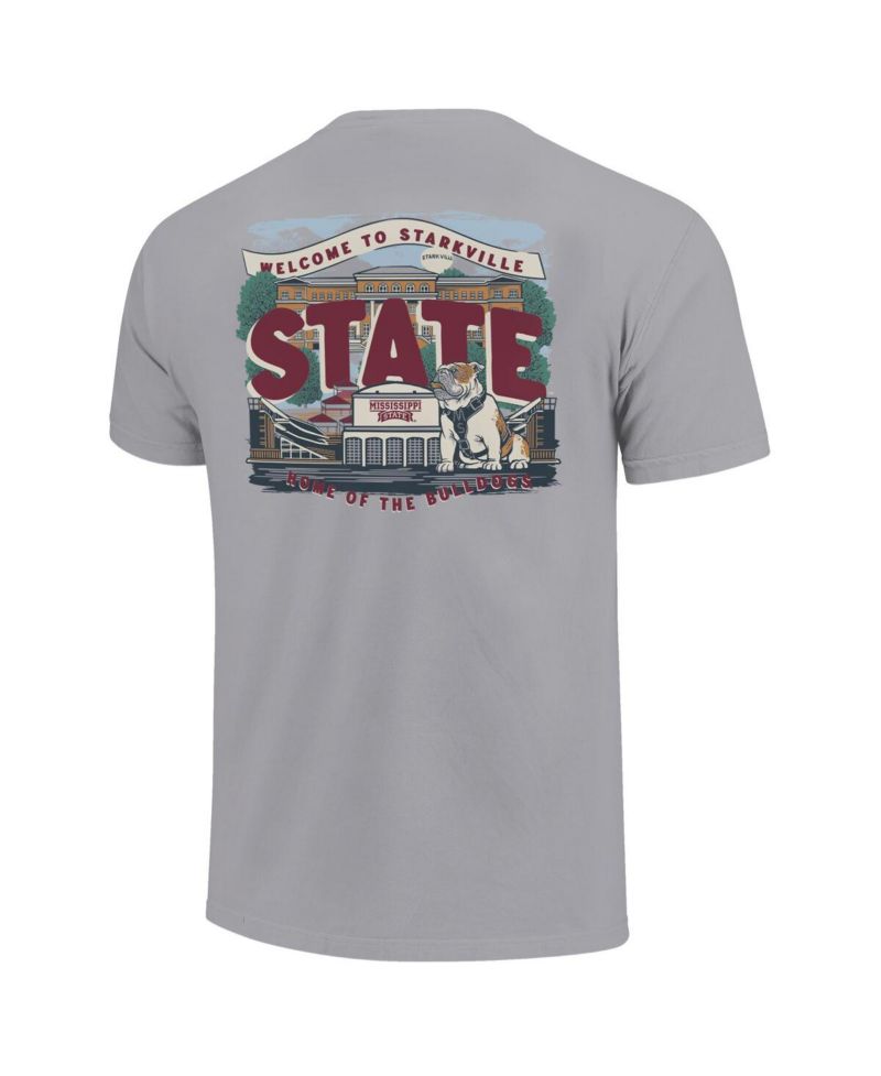 Big Boys and Girls Gray Mississippi State Bulldogs Local Campus Scene T-Shirt