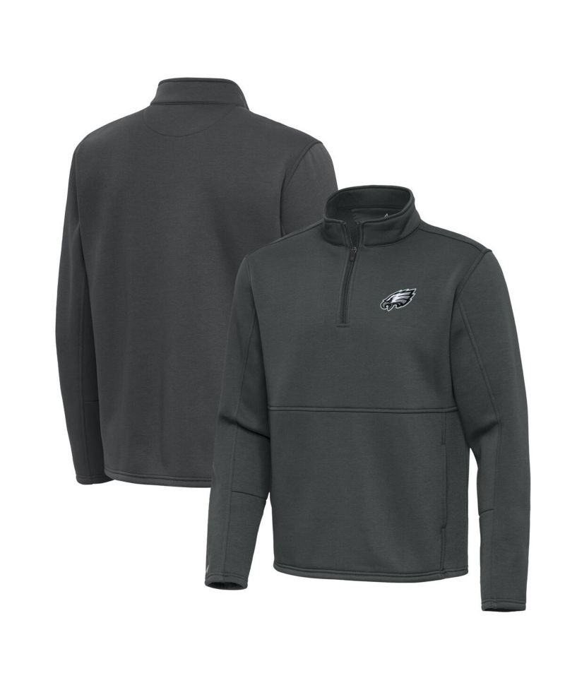 Men's Pewter Philadelphia Eagles Twist Quarter-Zip Pullover