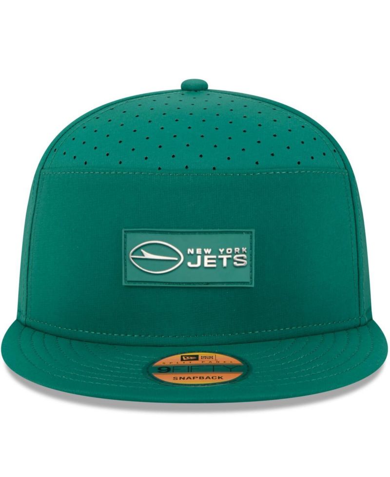 Men's Green New York Jets 2025 Sideline Split Panel 9FIFTY Snapback Hat