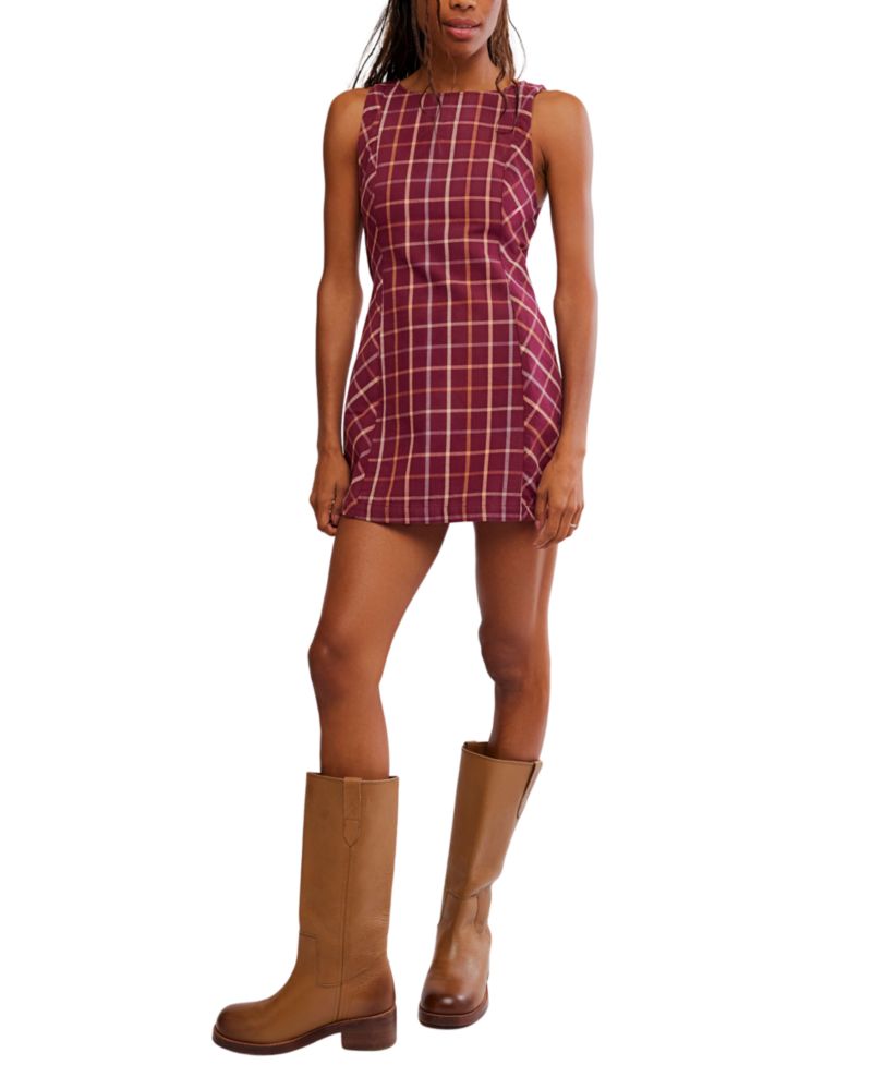 Women's Atlas Plaid Crewneck Mini Dress
