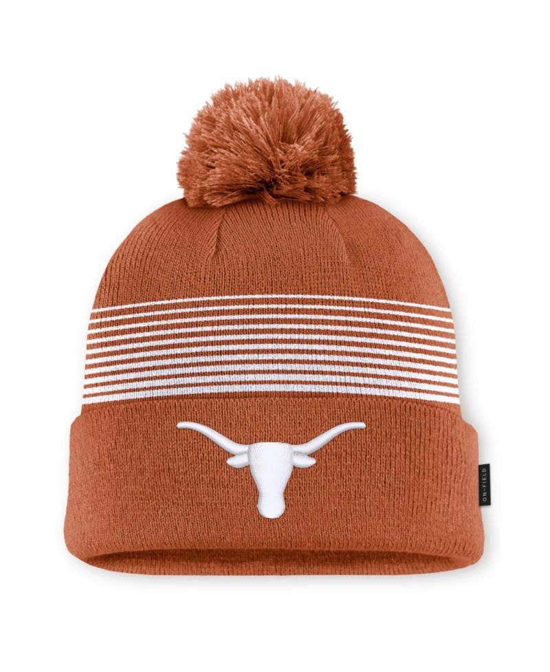 Men's and Women's Texas Orange Texas Longhorns 2026 On-Field Cuffed Knit Pom Hat
