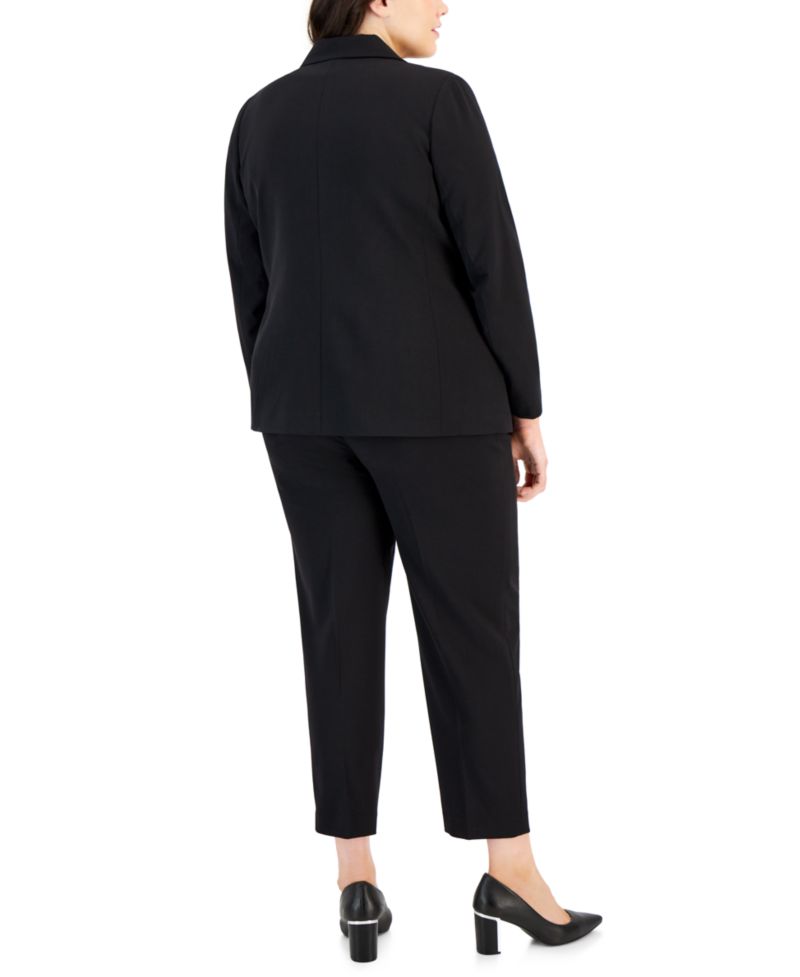 Plus Size Two-Button Roll Tab Jacket & Shannon Pants Suit Separates