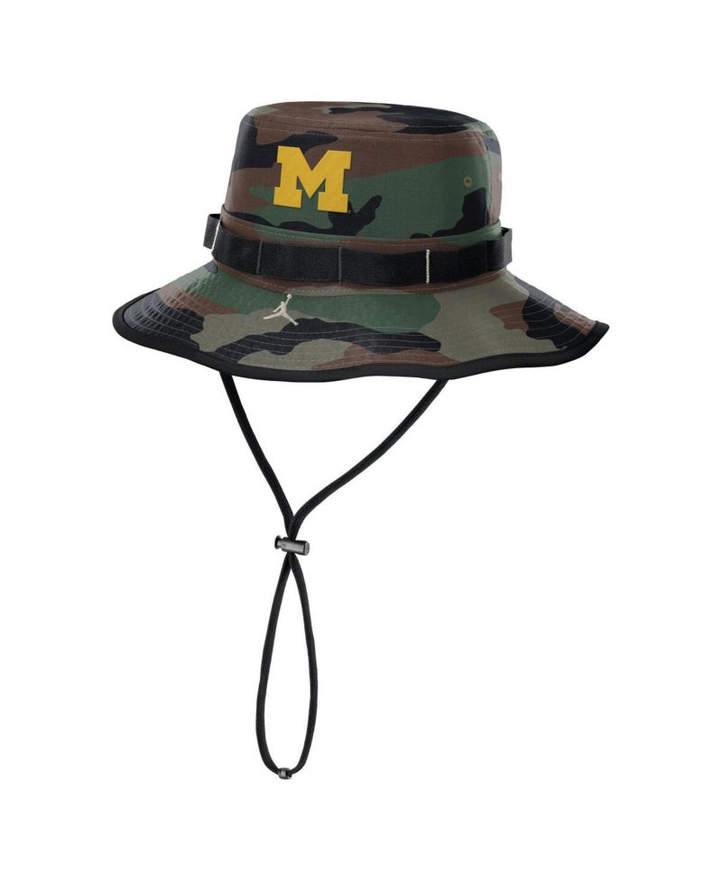 Men's Camo Michigan Wolverines 2024 Military Appreciation Apex Bucket Hat