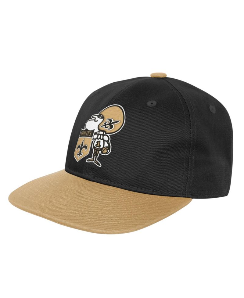 Big Boys and Girls Black New Orleans Saints True Retro Adjustable Hat