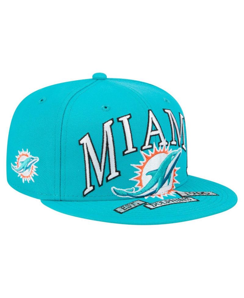 Men's Aqua Miami Dolphins Oversized 59FIFTY Fitted Hat