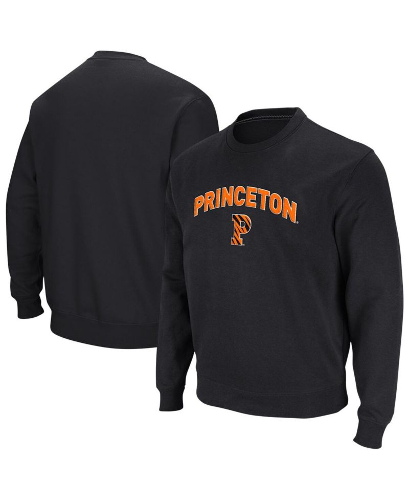Men's Black Princeton Tigers Arch Logo Tackle Twill Pullover Sweatshirt