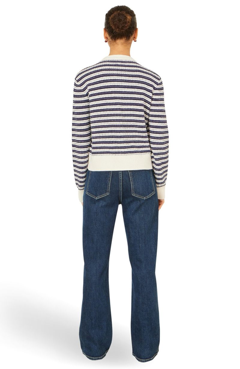 Women's Stripe With Bow Detail Cardigan