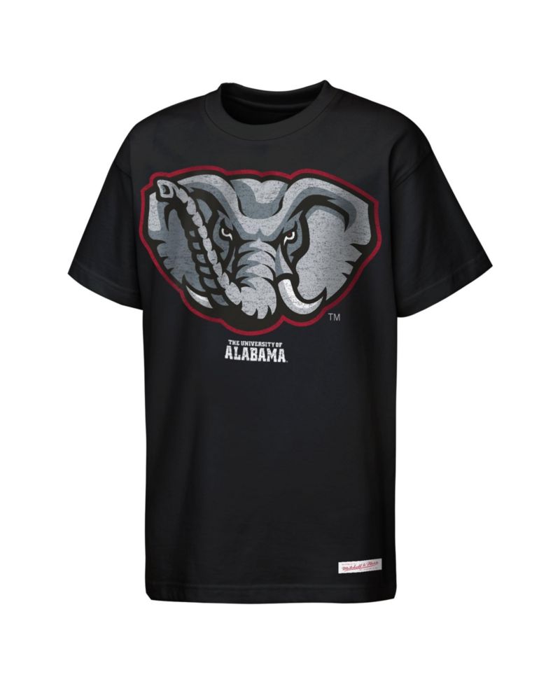 Big Boys and Girls Black Alabama Crimson Tide Mascot Big Face Heavyweight T-Shirt