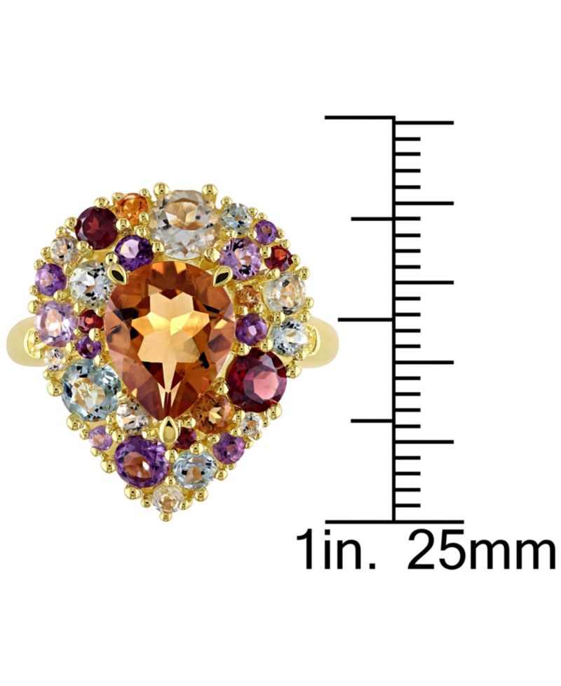 Multi-Gemstone(4-3/4 ct. t.w.) & Diamond Accent Teardrop Cluster Ring in 18k Gold-Plated Sterling Silver