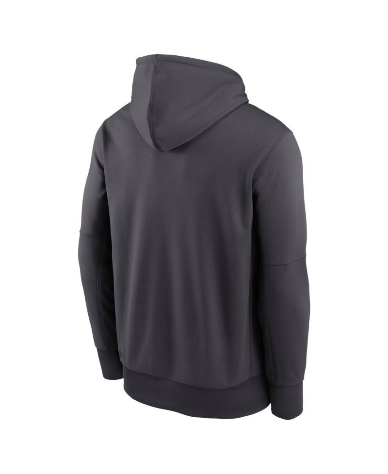 Men's Anthracite Las Vegas Raiders Toss Sweep Performance Pullover Hoodie