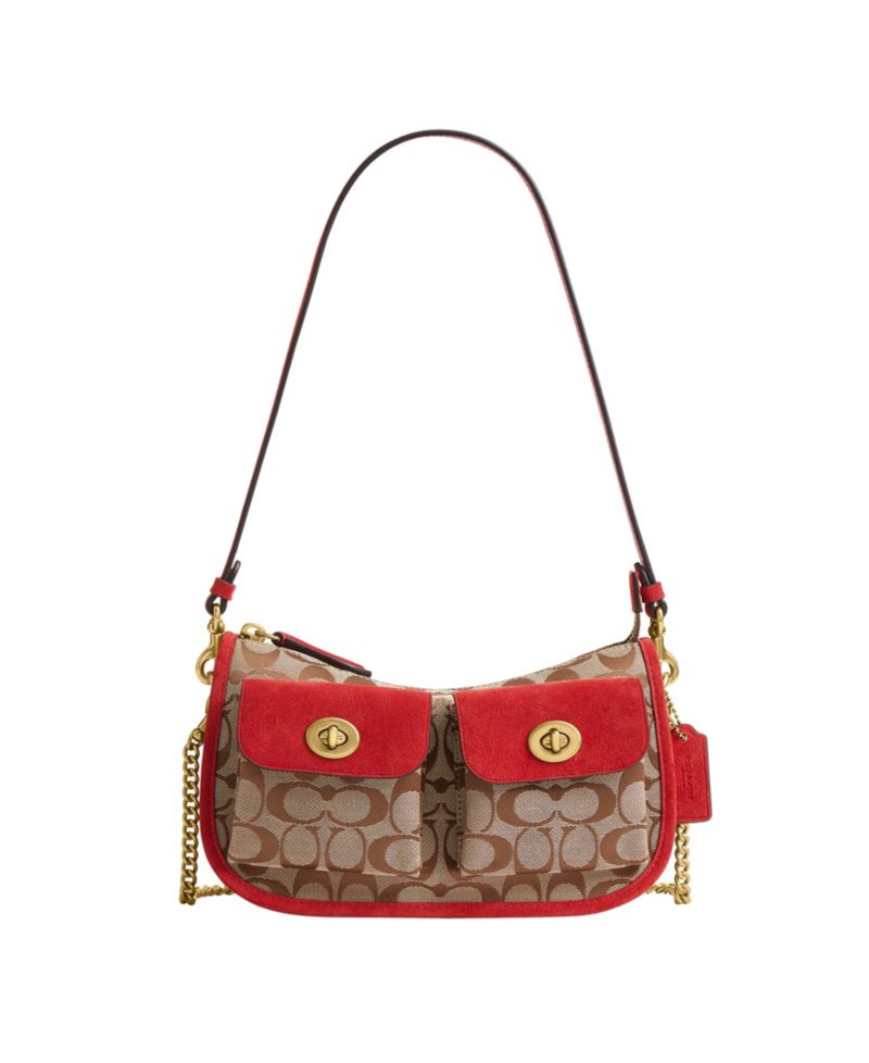 Originals Waverly Small Signature Jacquard Twin Turnlock Shoulder Bag