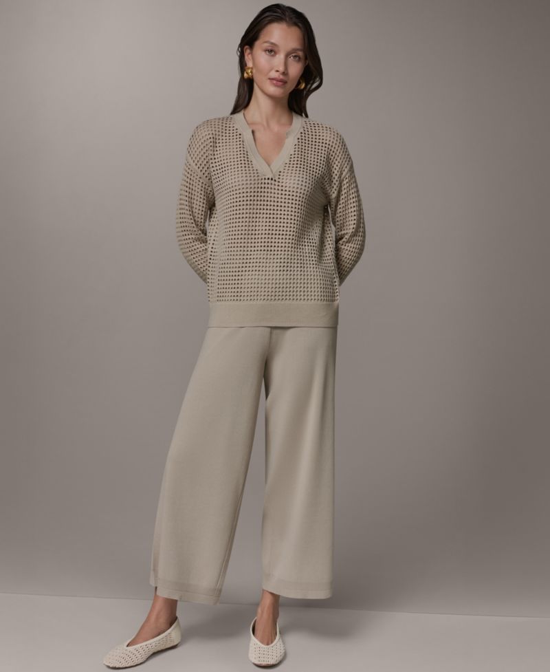 Women's Long-Sleeve Pointelle Sweater
