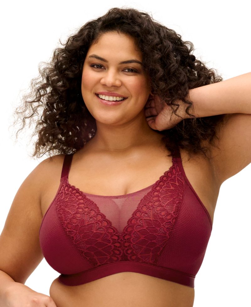 Plus Size Tiernie Wireless Unlined Lace Bralette, EL303317