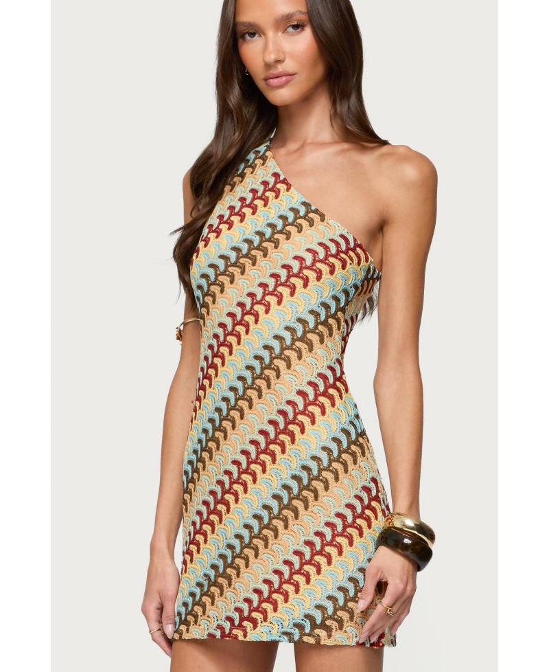 Women's Agua Zigzag One Shoulder Mini Dress