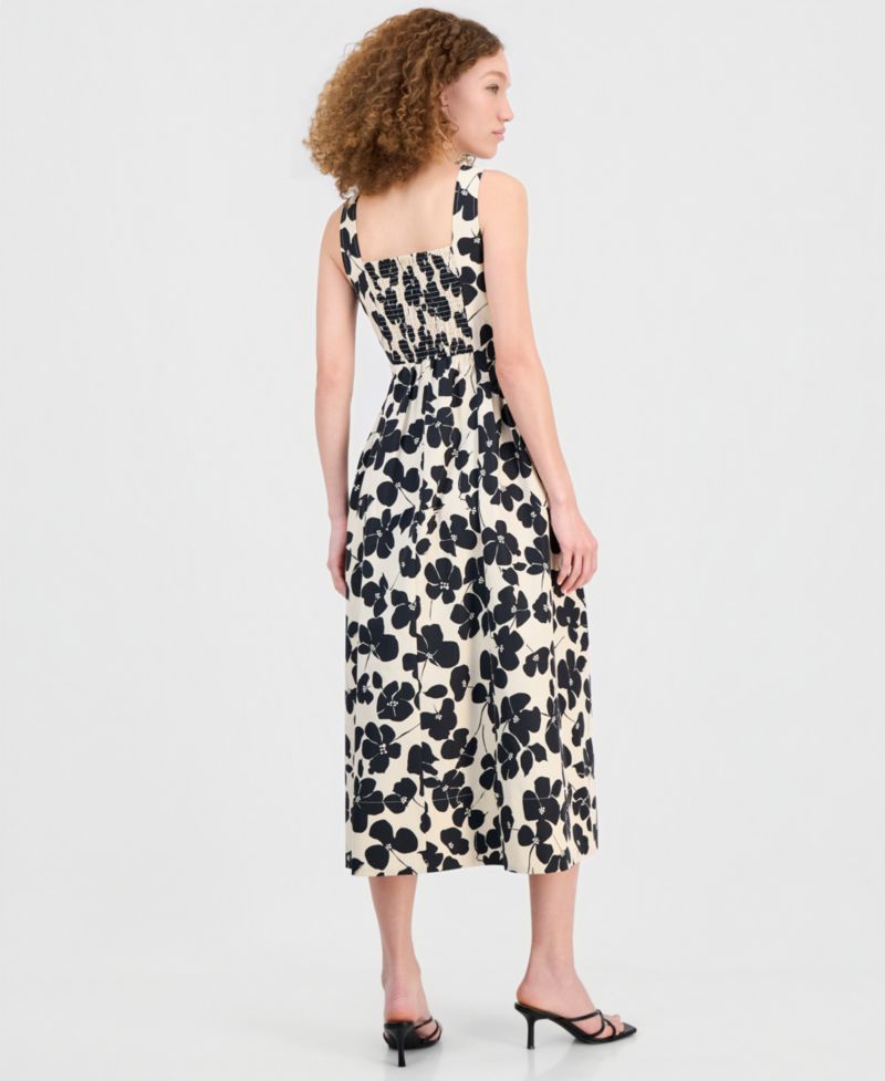Women's Square-Neck Sleeveless Midi Dress