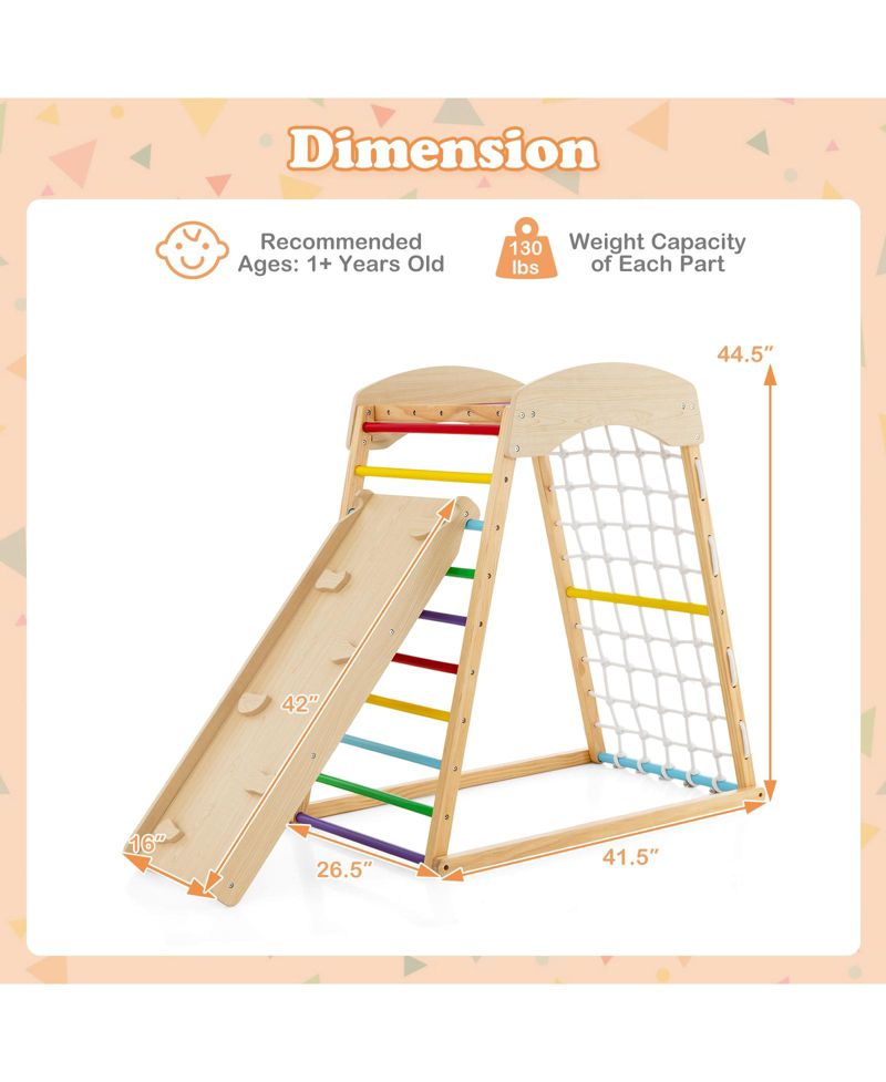 Jungle Gym 6-in-1 Wooden Indoor Playground