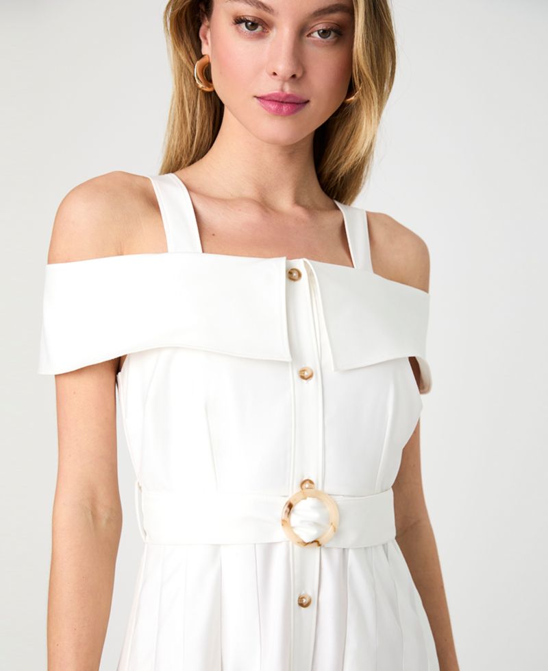 Women's Off-The-Shoulder Midi Shirtdress