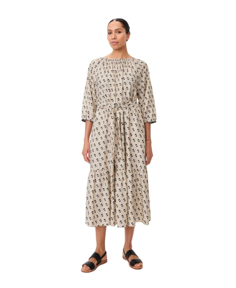 Women's Gathered Neck Midi Dress