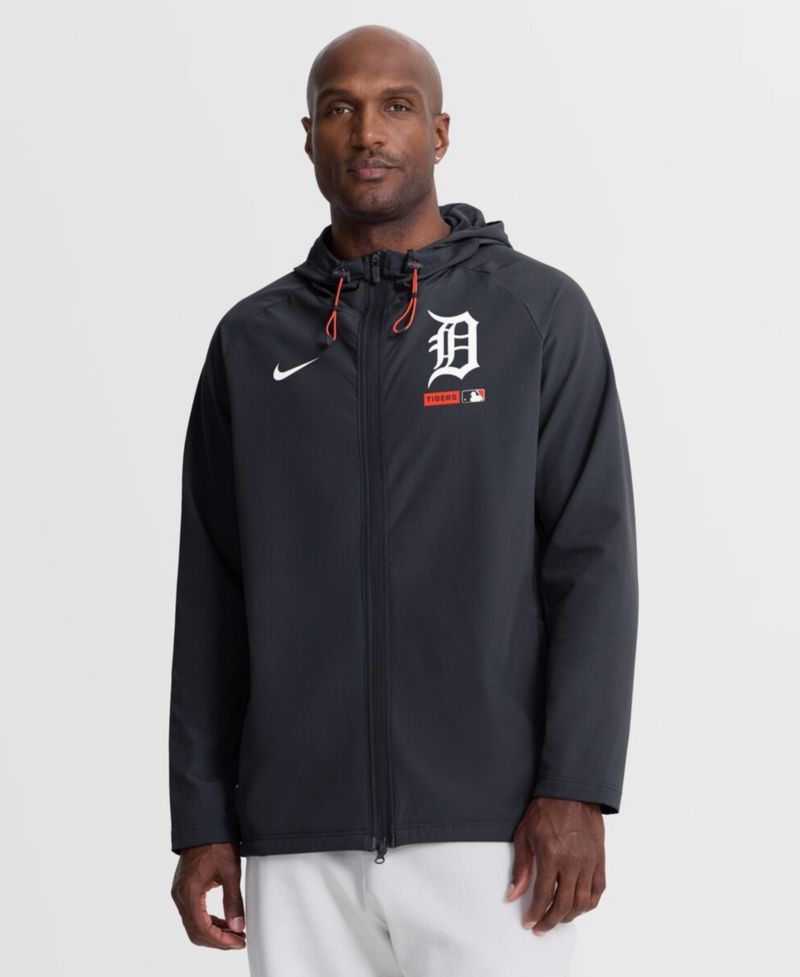 Men's Navy Detroit Tigers Authentic Collection Raglan Therma-FIT Full-Zip Hooded Jacket
