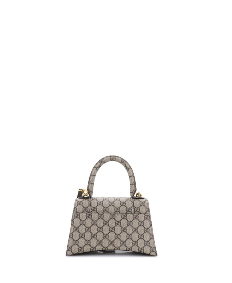 Small x Balenciaga The Hacker Project Hourglass Top Handle Bag GG Coated Canvas