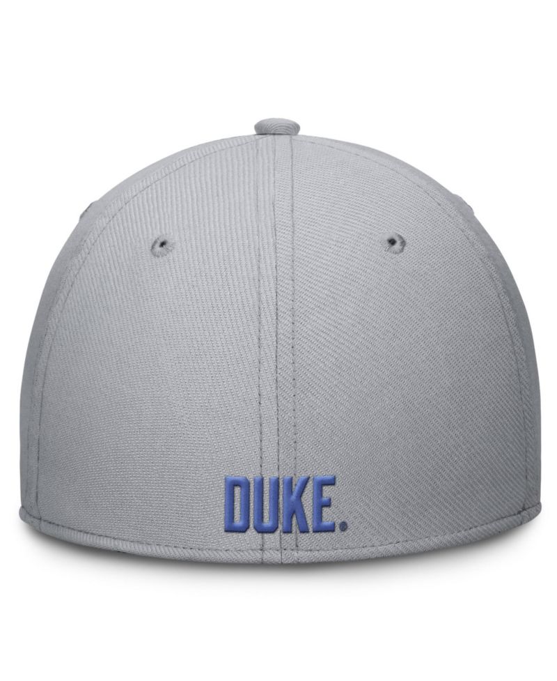 Men's Gray Duke Blue Devils Rise SwooshFlex Dri-FIT Hat