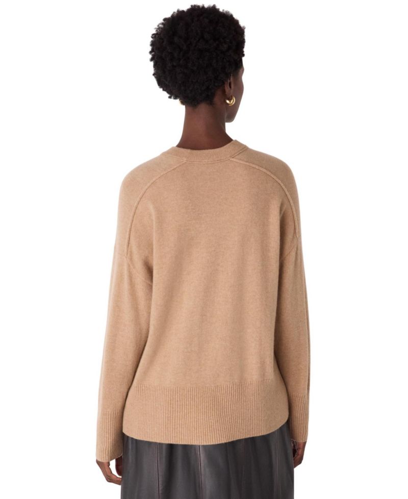 Women's Cashmere Seam Detail Crewneck Sweater