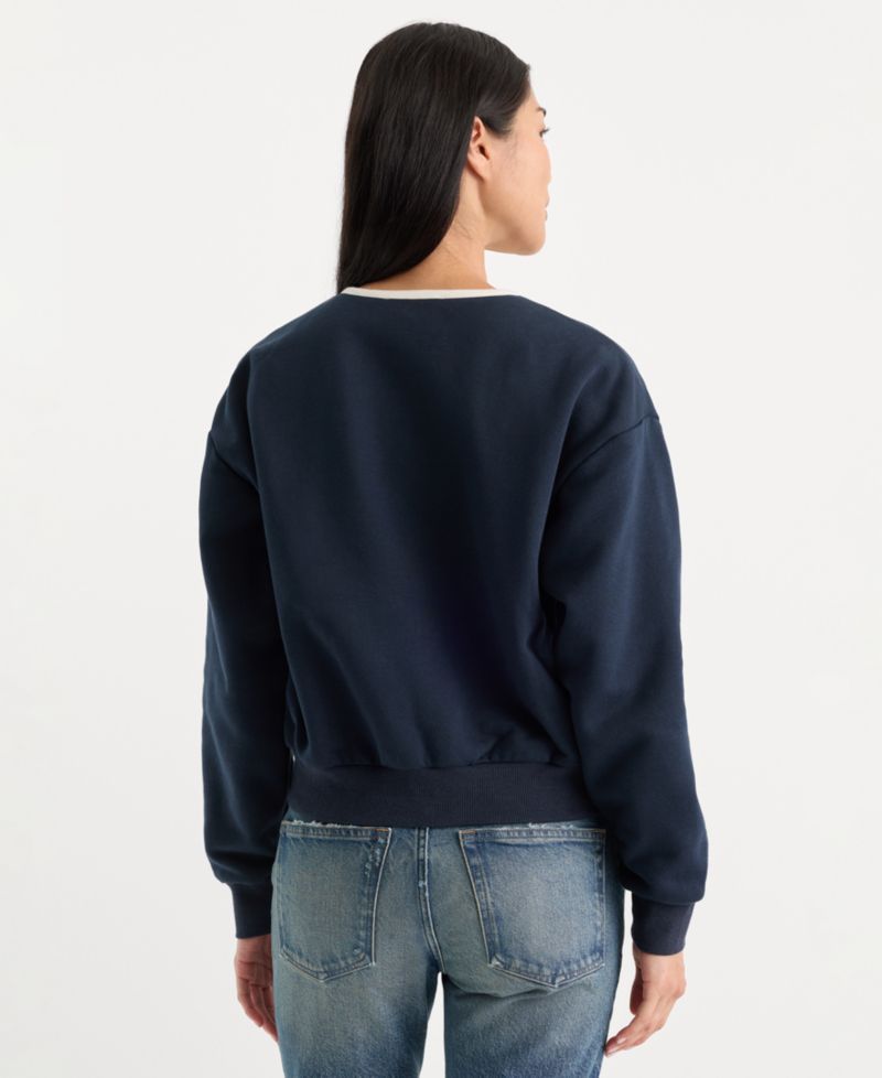 Women's The Brushed Fleece Henley Neck Top