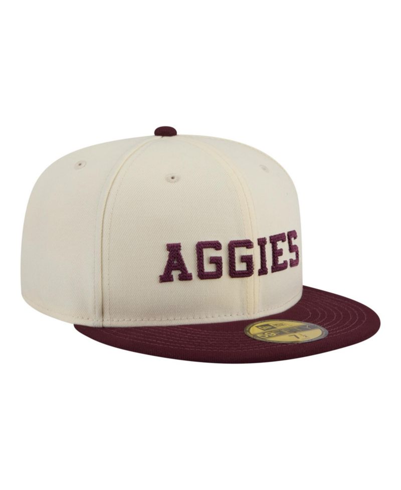 Men's Cream/Maroon Texas A&M Aggies Two-Tone Script 59FIFTY Fitted Hat