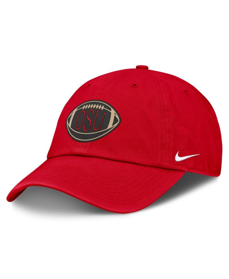 Men's and Women's Scarlet Ohio State Buckeyes Campus Prep Football Club Adjustable Hat